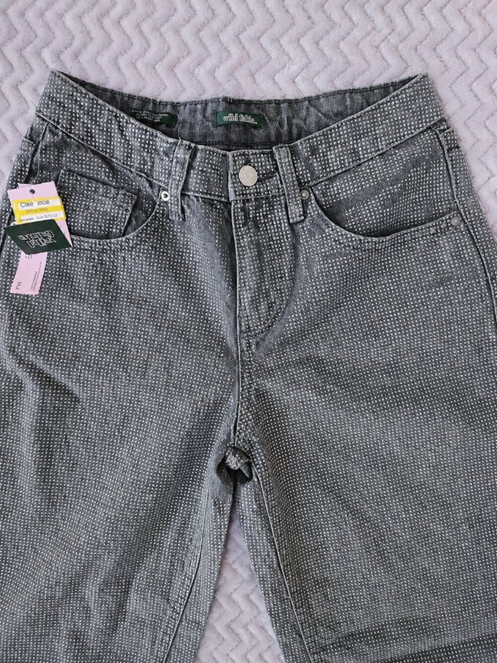 Wild Fable EasyRigid Rhinestone Studded Jeans Gray Size 00 NWT - Picture 4 of 13